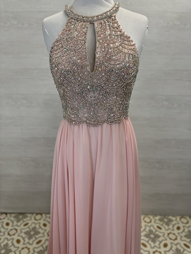 Amelia Couture High Neck Beaded Top Long Formal 10