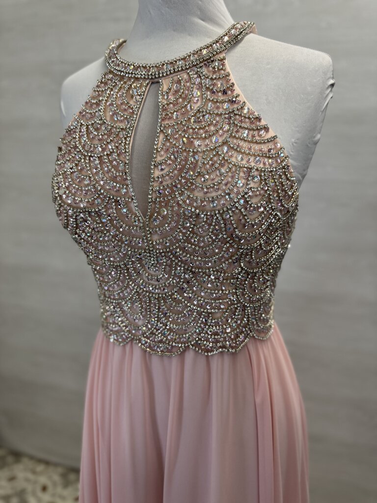 Amelia Couture High Neck Beaded Top Long Formal 10