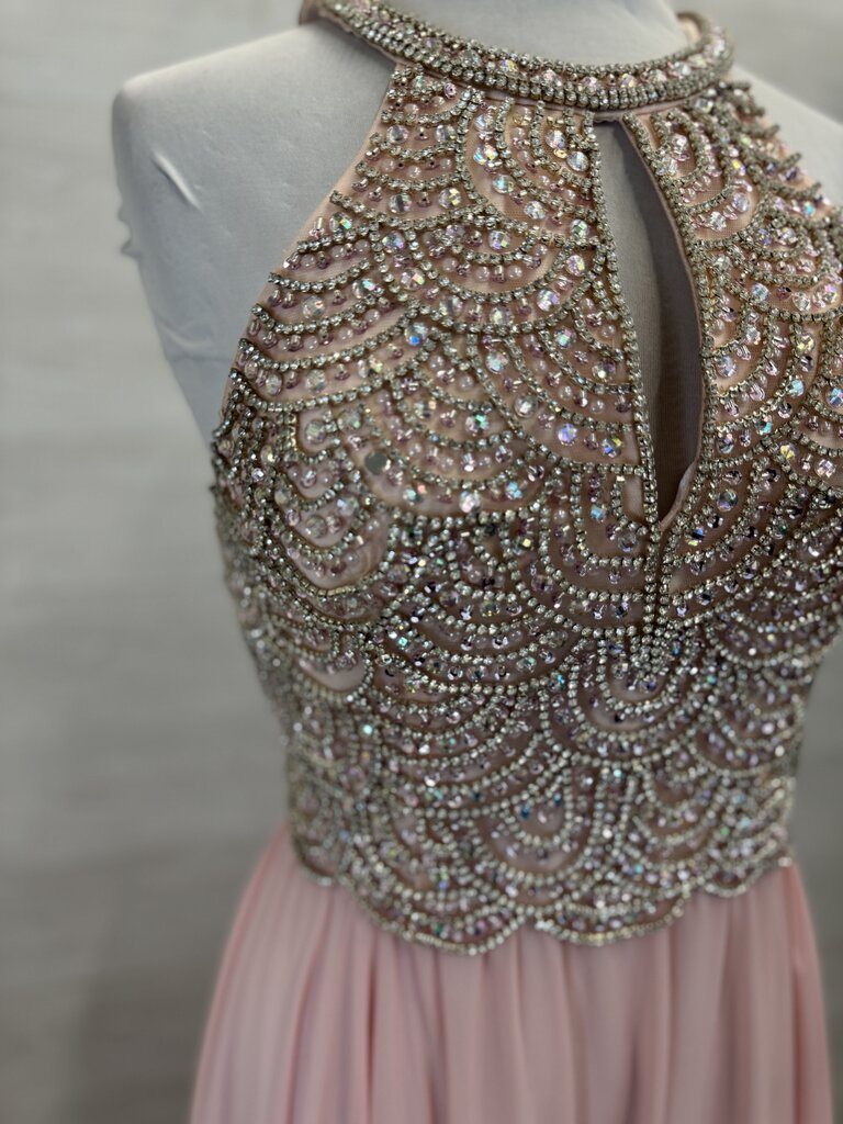 Amelia Couture High Neck Beaded Top Long Formal 10