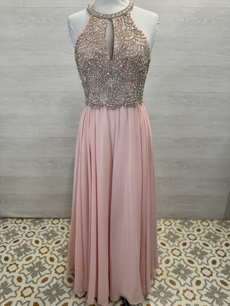 Amelia Couture High Neck Beaded Top Long Formal 10