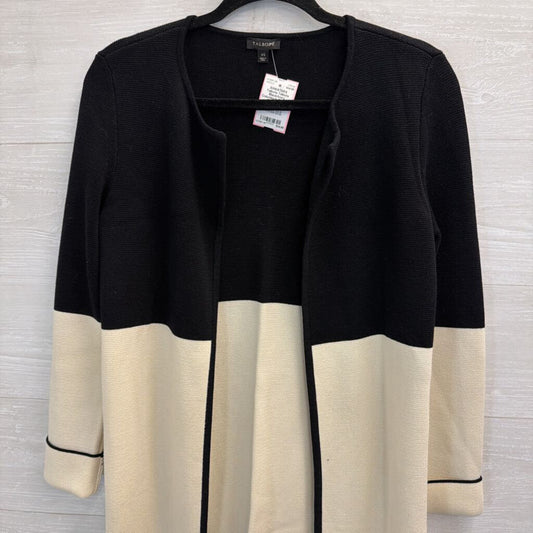 Talbots Black/Ivory Colorblock Cardigan Extra Small