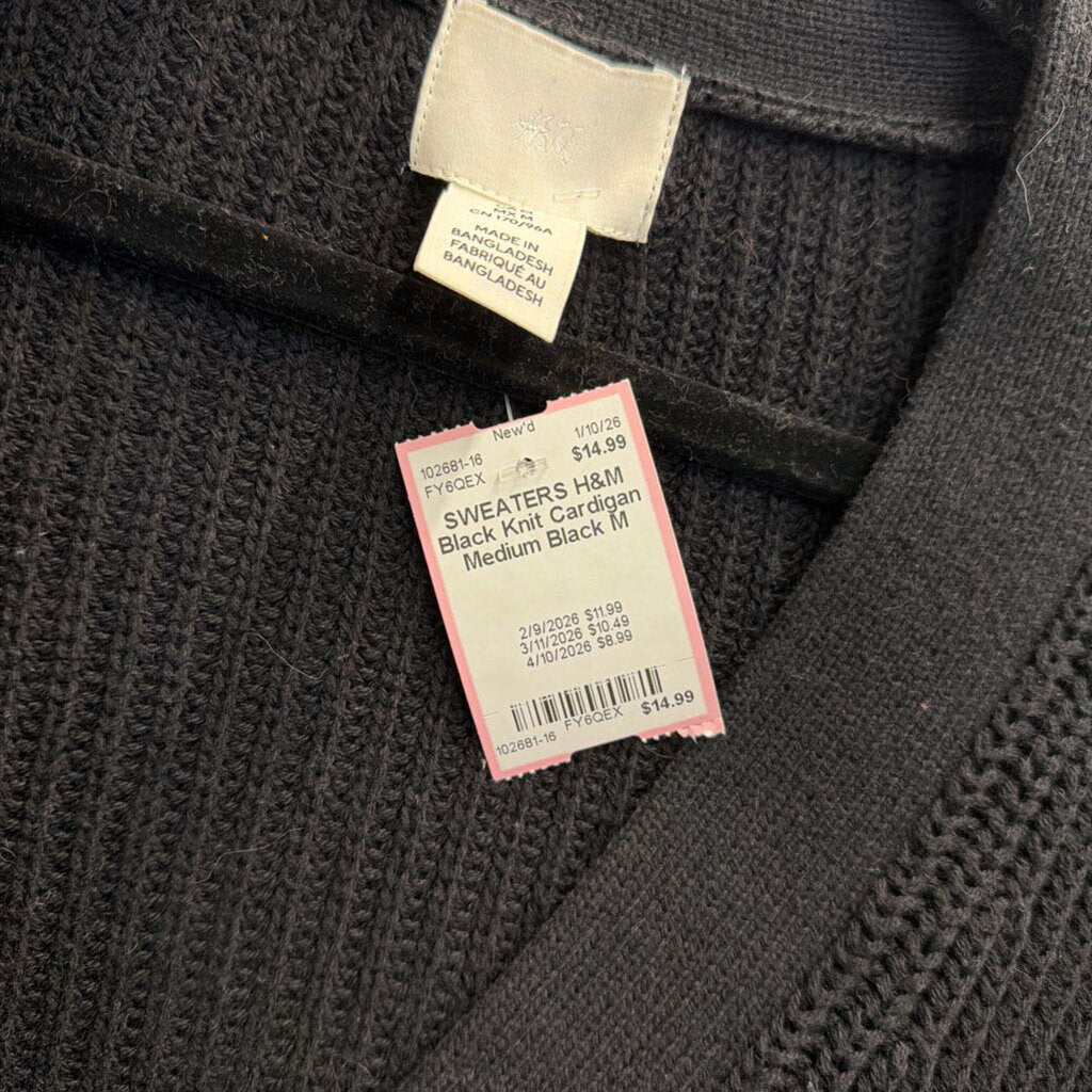Black Knit Cardigan Medium