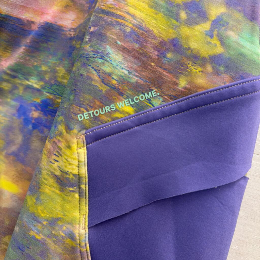 Lululemon Fast and Free Super High Rise Cargo Hiking Watercolor Bike Shorts 12