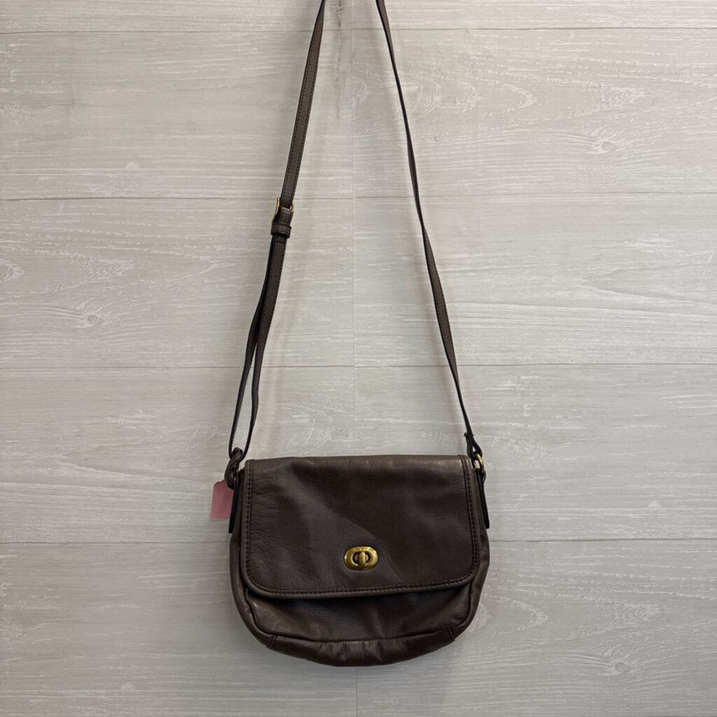 Margot Grey Leather Flap Crossbody