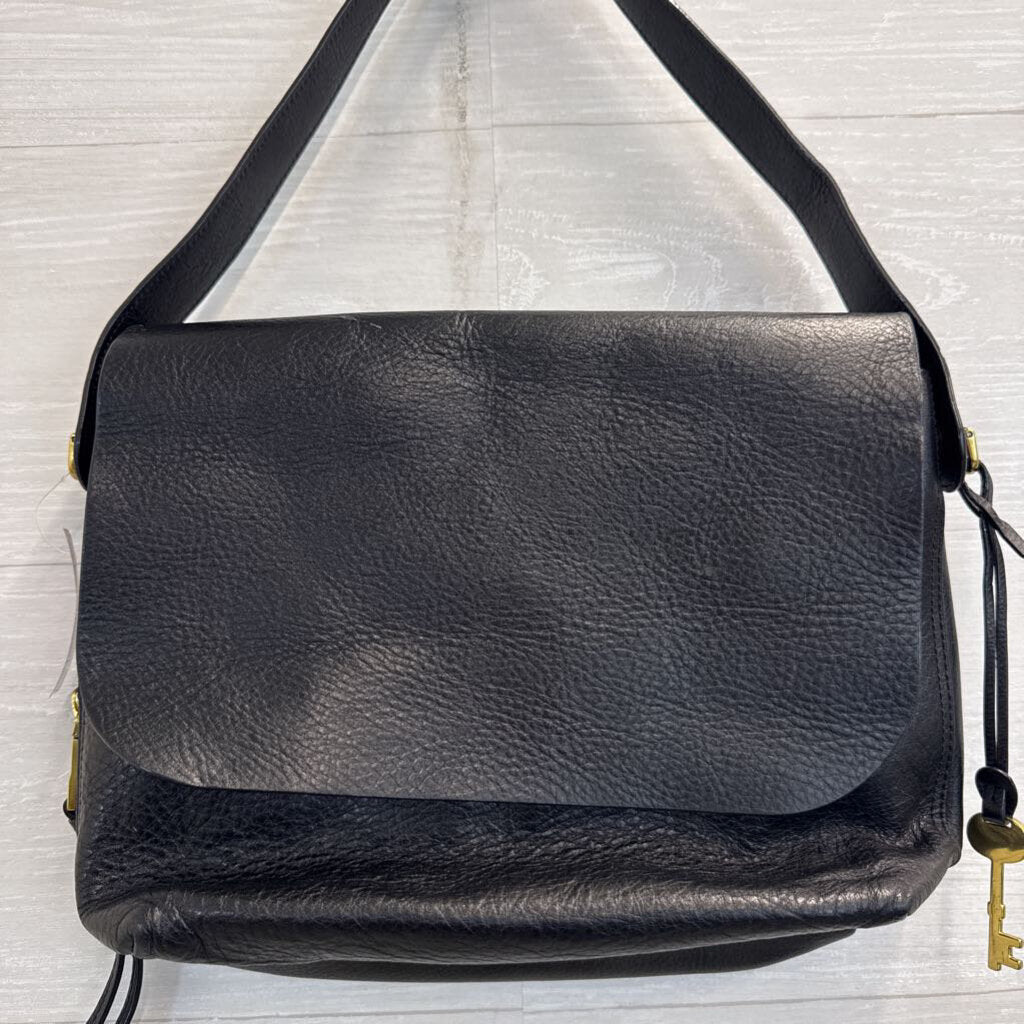 Fossil Black Leather Shoulder Bag