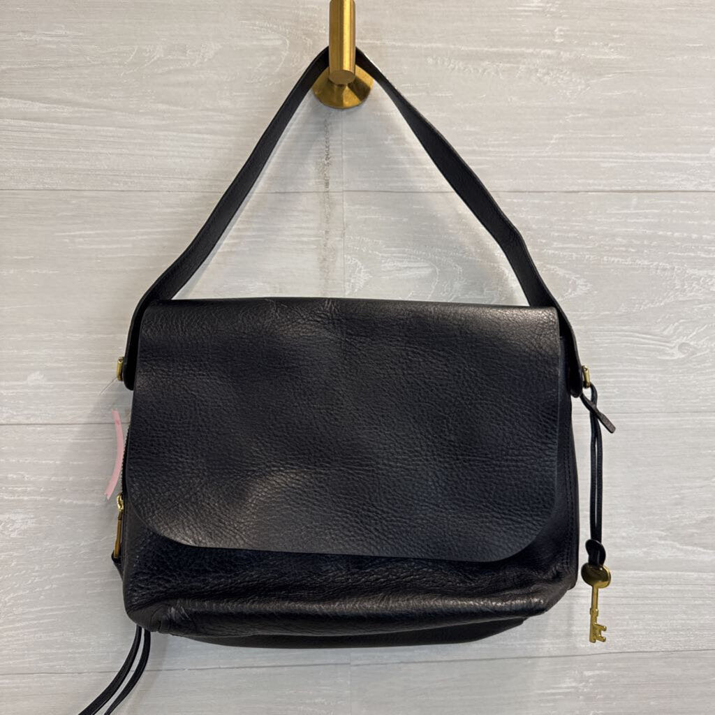 Fossil Black Leather Shoulder Bag