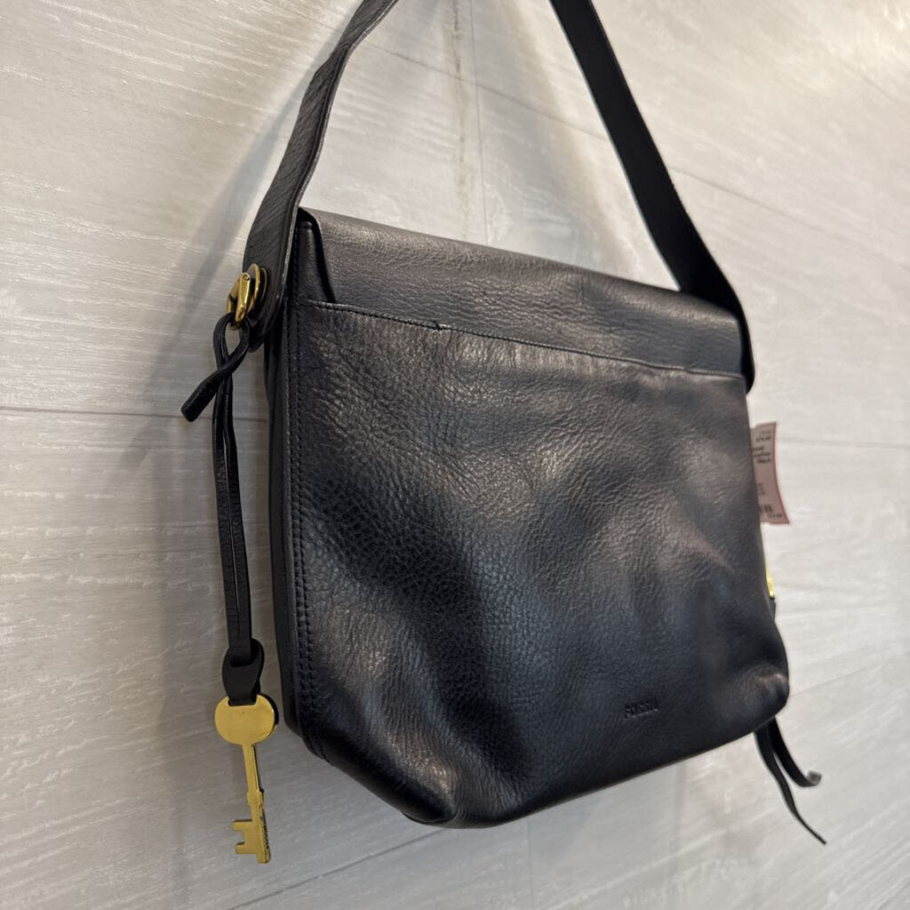 Fossil Black Leather Shoulder Bag