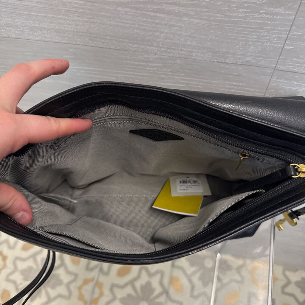 Fossil Black Leather Shoulder Bag