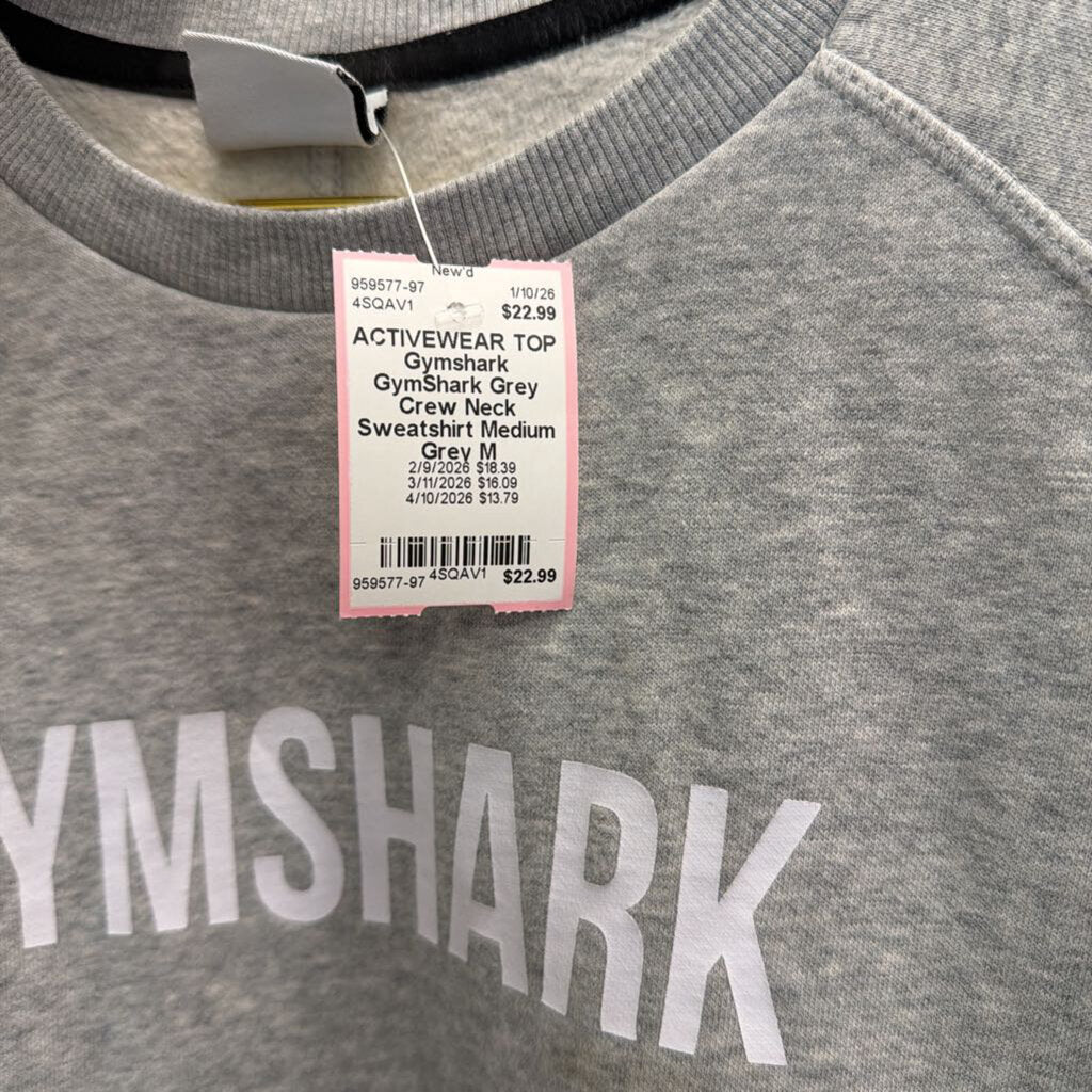 GymShark Grey Crew Neck Sweatshirt Medium