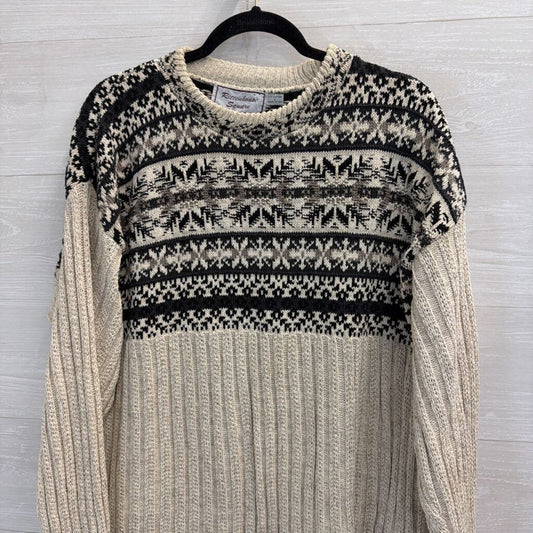 Vintage Cotton Grey/Navy Sweater Large