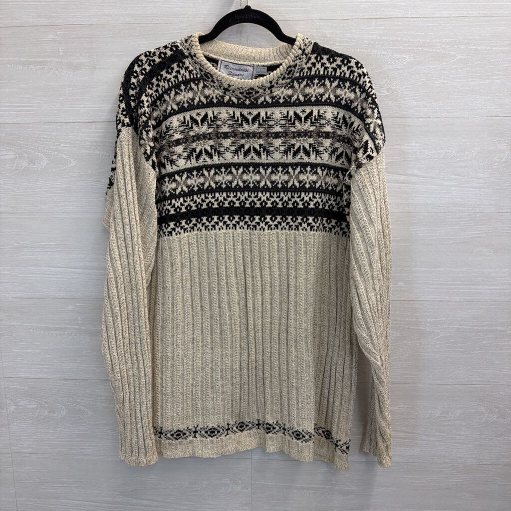 Vintage Cotton Grey/Navy Sweater Large