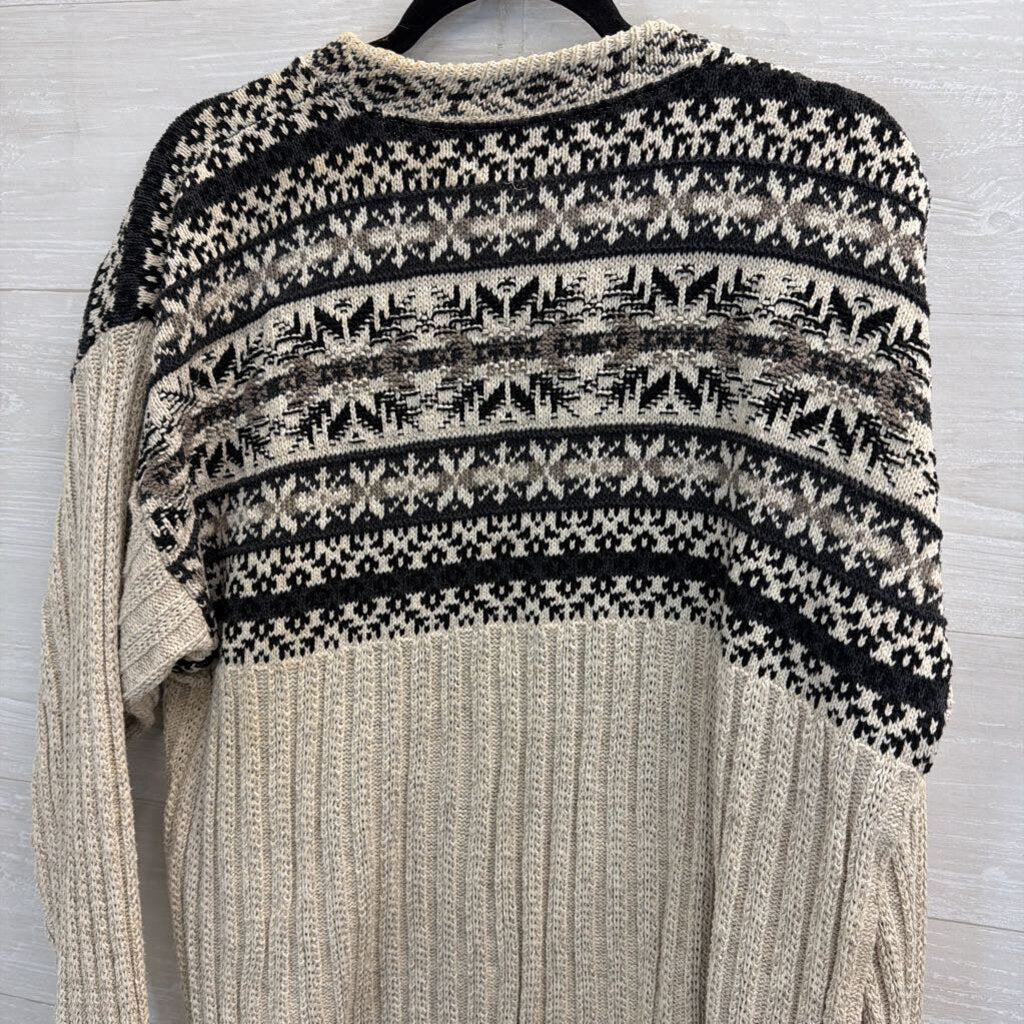 Vintage Cotton Grey/Navy Sweater Large