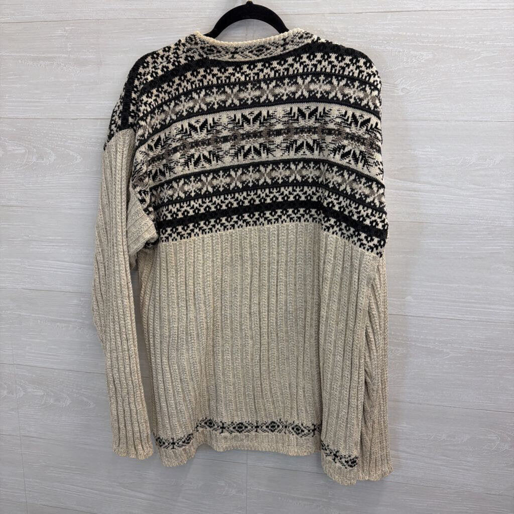 Vintage Cotton Grey/Navy Sweater Large