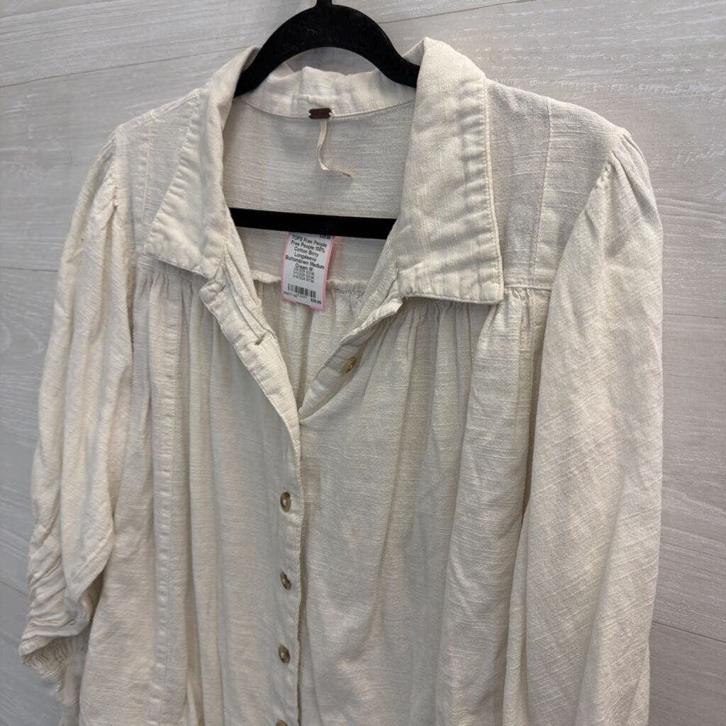 Free People 100% Cotton Boxy Longsleeve Buttondown Medium