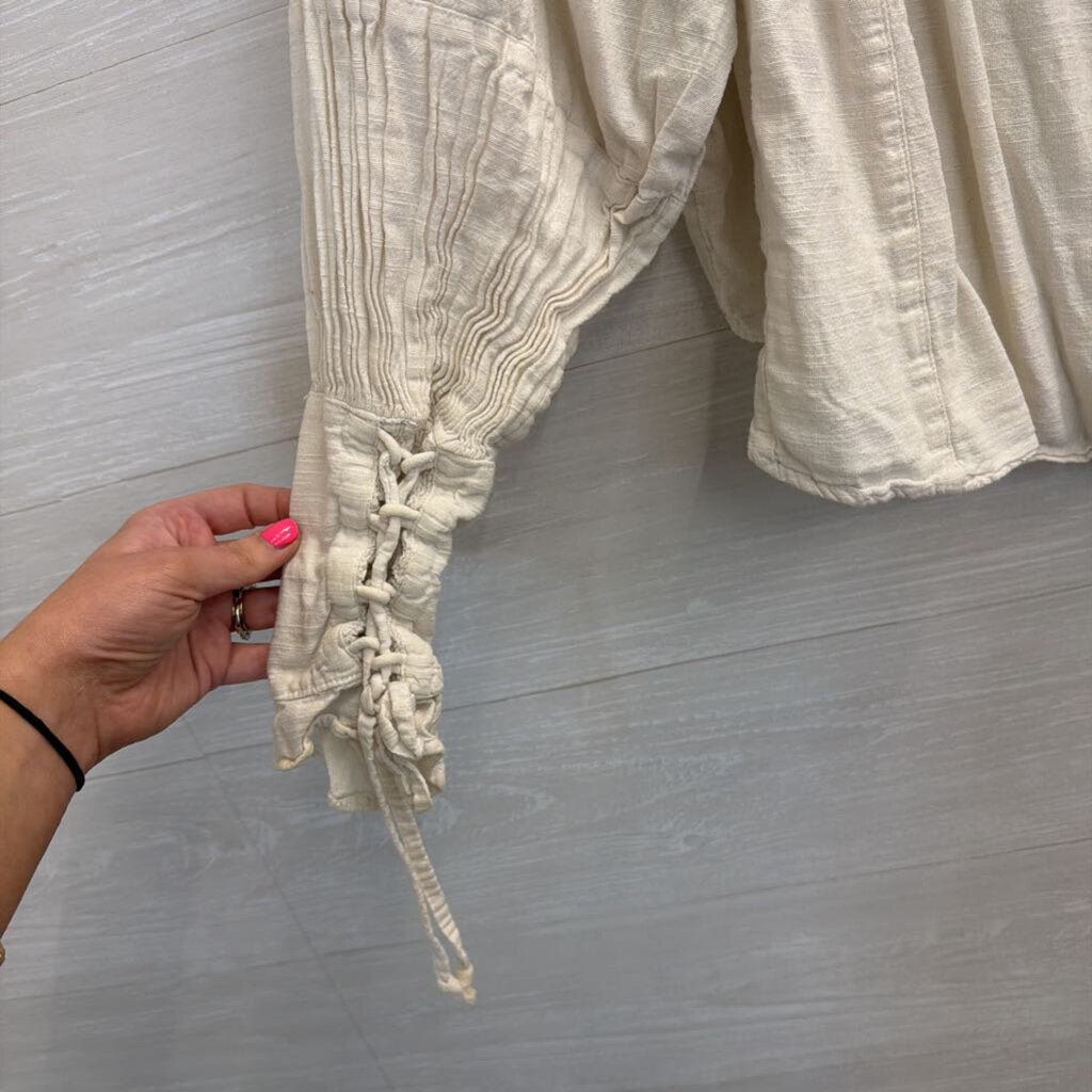 Free People 100% Cotton Boxy Longsleeve Buttondown Medium