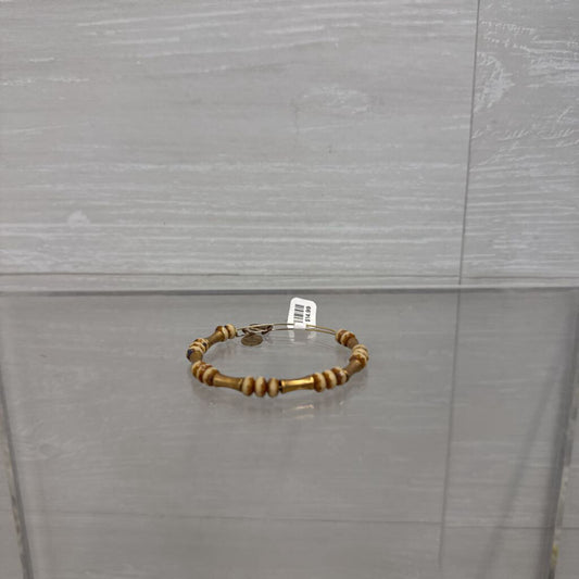 Alex and Ani Gold/Brown Beaded Bamboo Bracelet