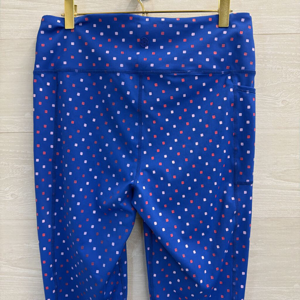Lilly Pulitzer Luxletic Cropped Blue Print Leggings Large