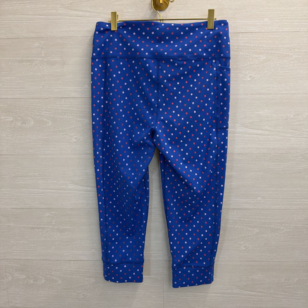 Lilly Pulitzer Luxletic Cropped Blue Print Leggings Large