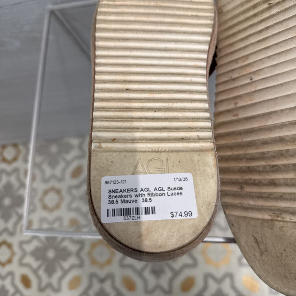 AGL Suede Sneakers with Ribbon Laces 38.5