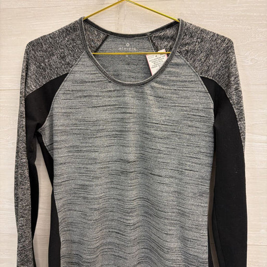 Athleta Black/Grey Longsleeve Top Medium
