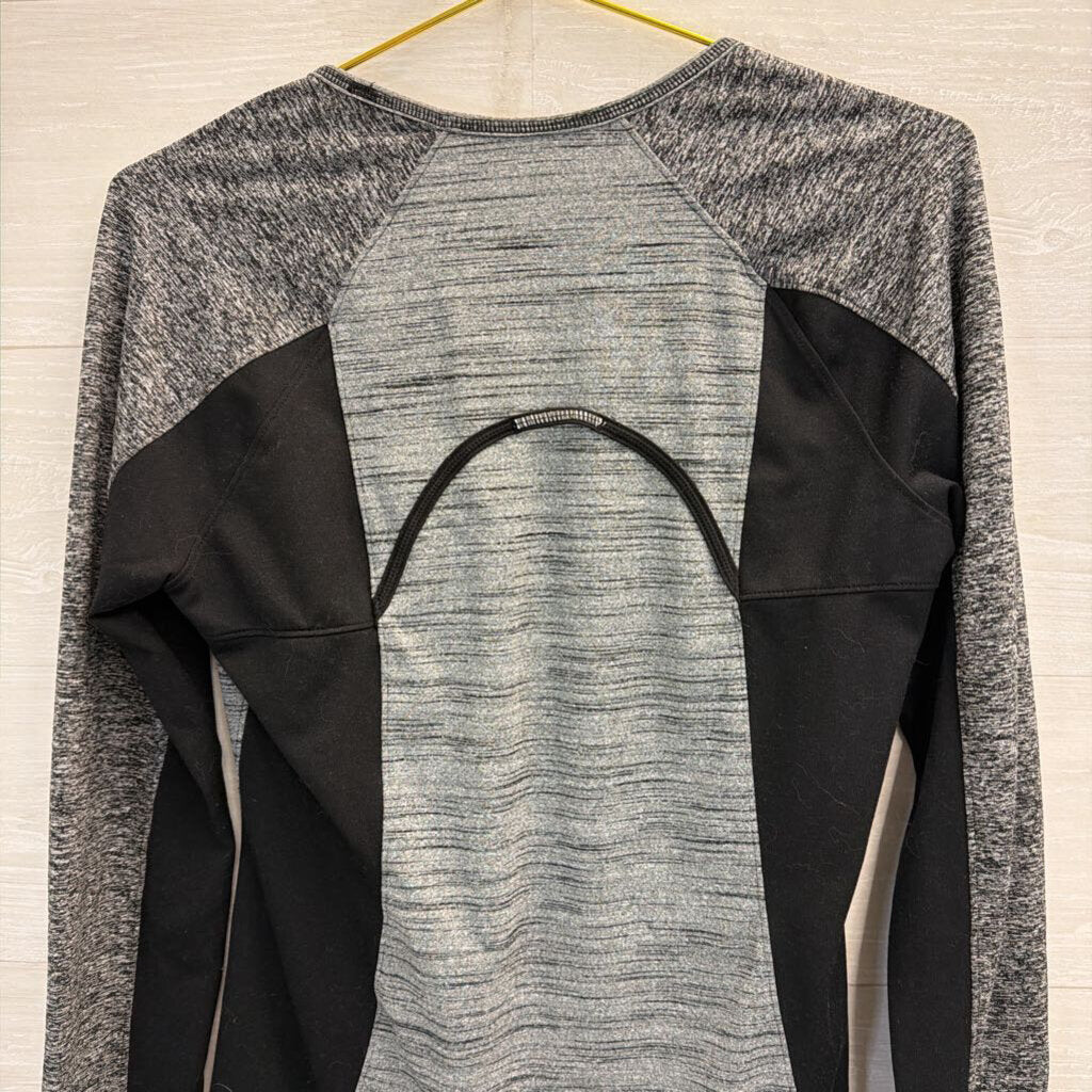 Athleta Black/Grey Longsleeve Top Medium