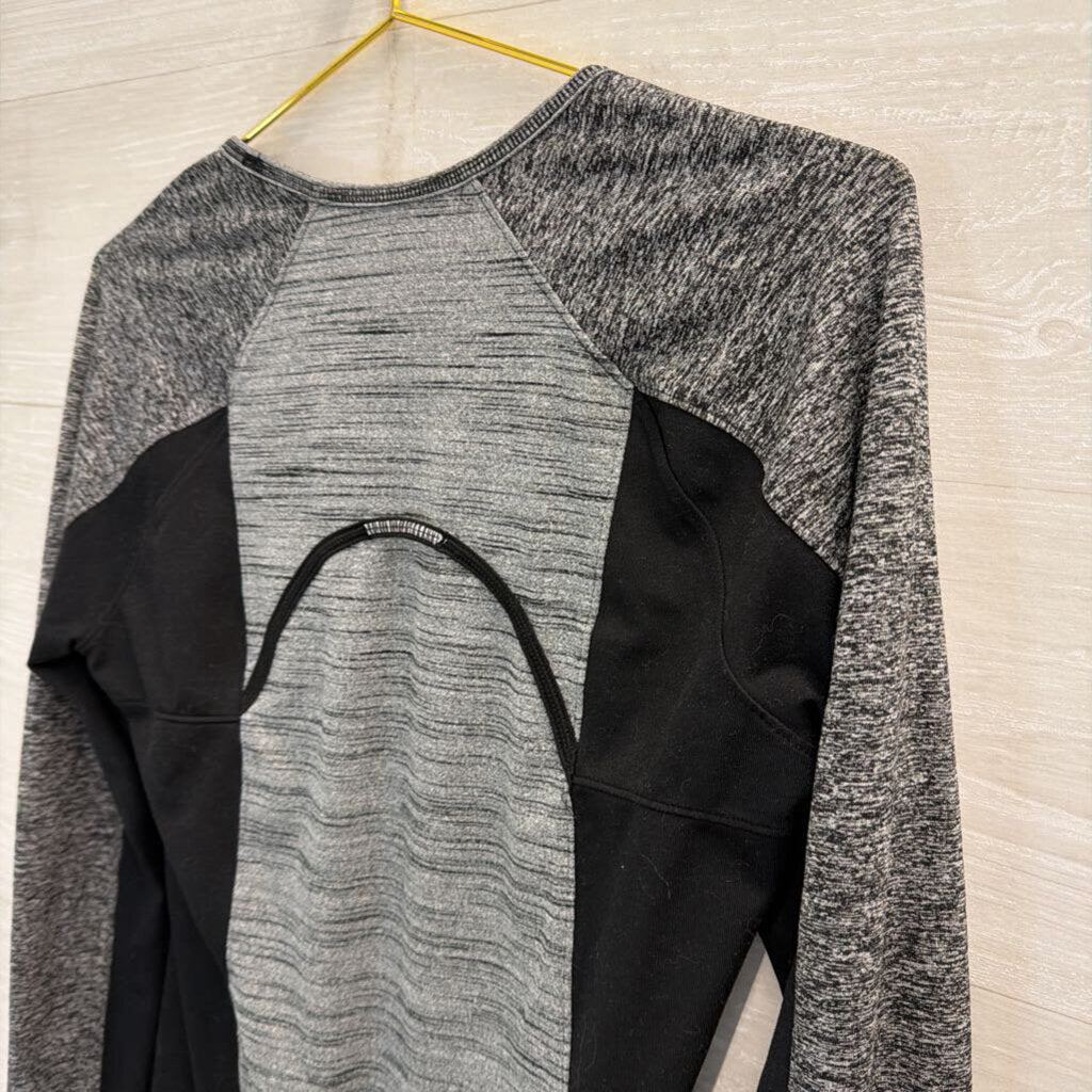 Athleta Black/Grey Longsleeve Top Medium