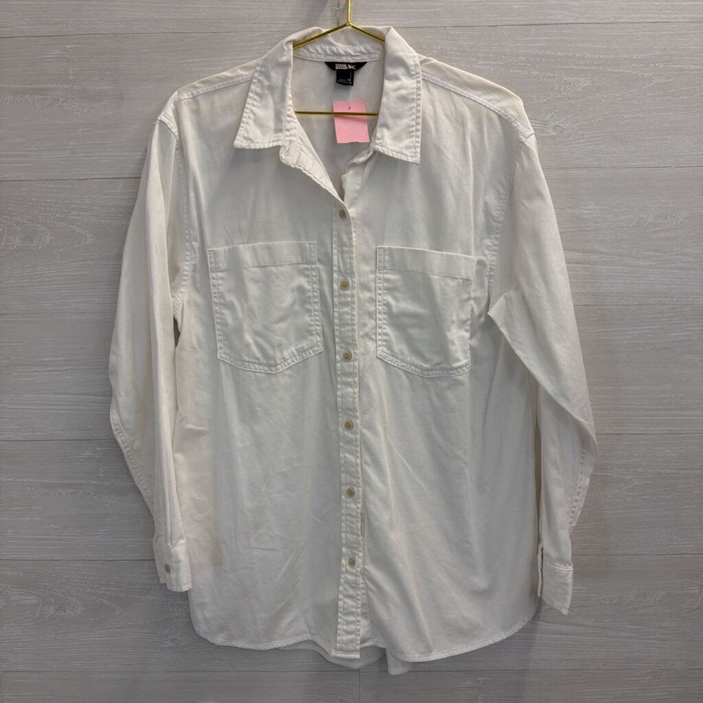 Eddie Bauer 100% Cotton White Button Down Long Sleeve Medium