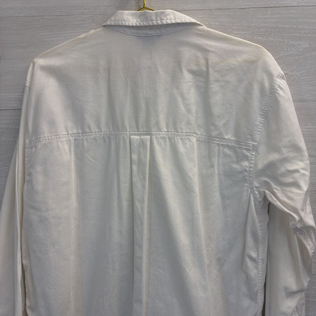 Eddie Bauer 100% Cotton White Button Down Long Sleeve Medium