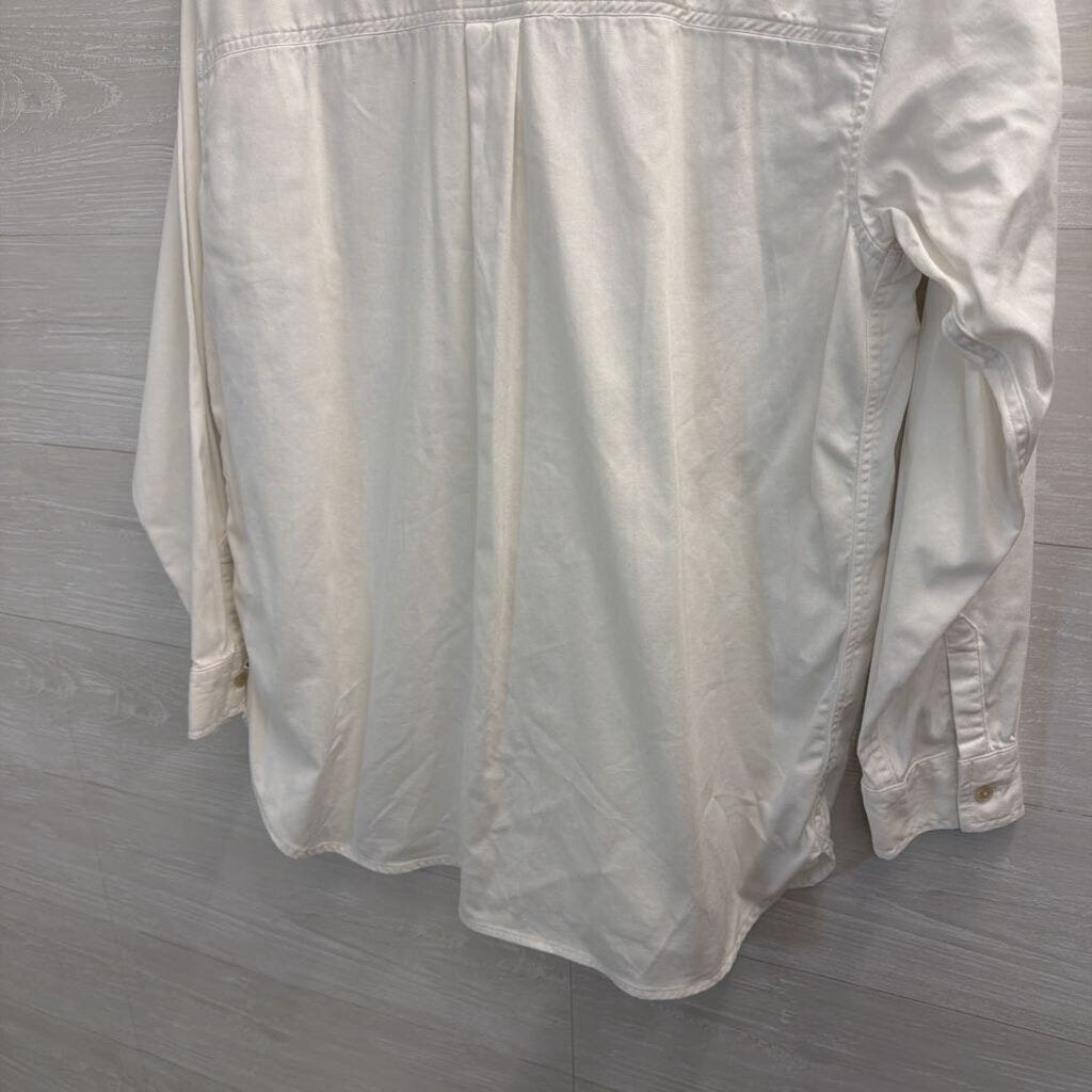 Eddie Bauer 100% Cotton White Button Down Long Sleeve Medium