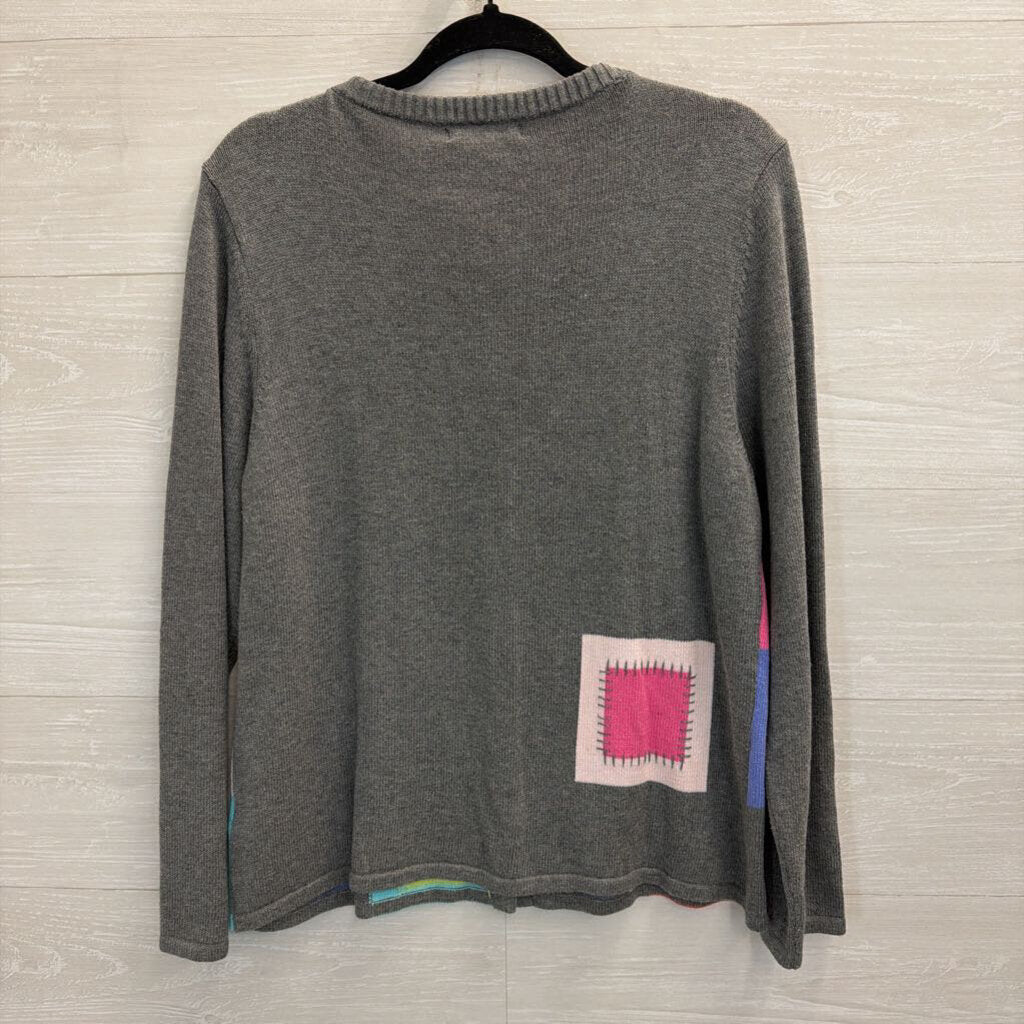 Sigrid Olsen Patchwork Multicolor Cardigan Large