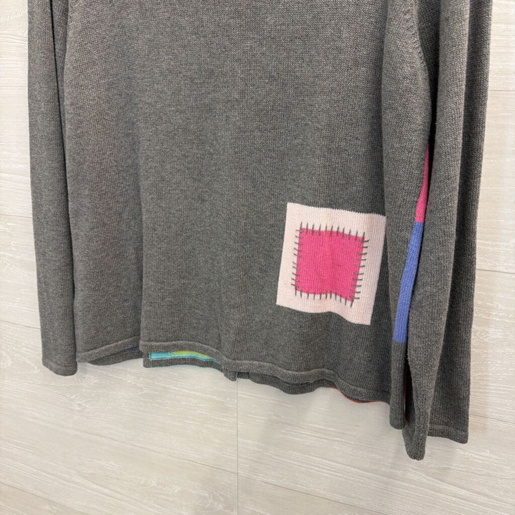 Sigrid Olsen Patchwork Multicolor Cardigan Large