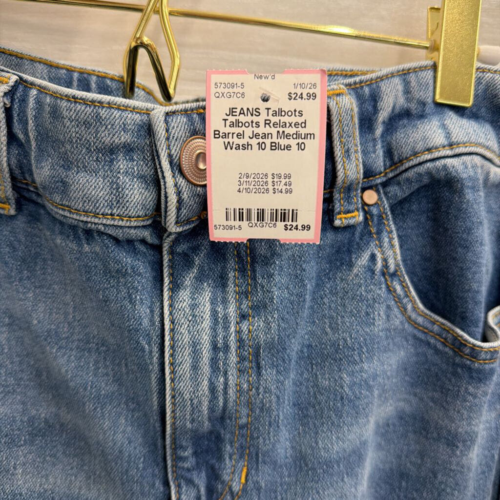 Talbots Relaxed Barrel Jean Medium Wash 10