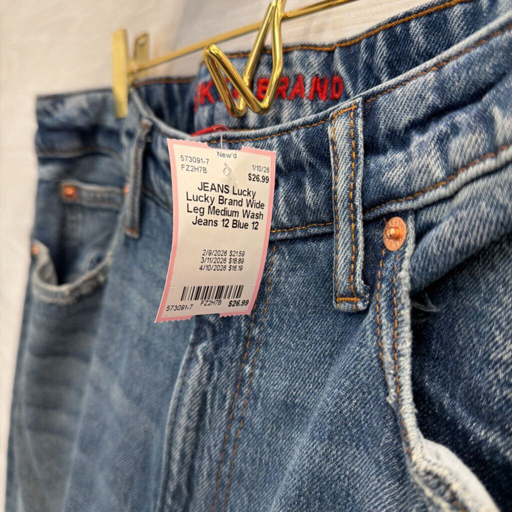 Lucky Brand Wide Leg Medium Wash Jeans 12