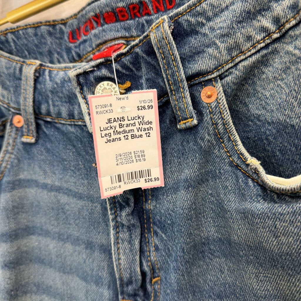 Lucky Brand Wide Leg Medium Wash Jeans 12