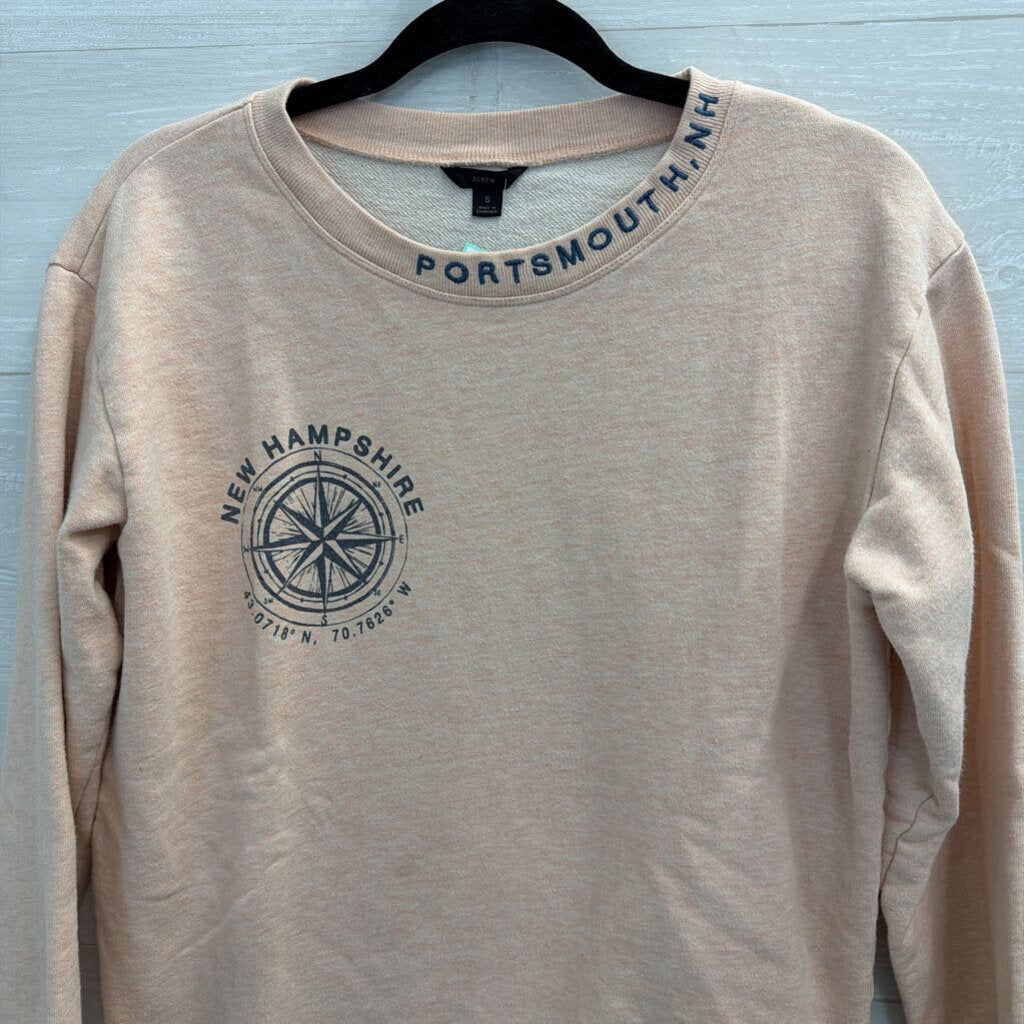 J Crew Pink "Portsmouth, New Hampshire" Crewneck Sweatshirt Small
