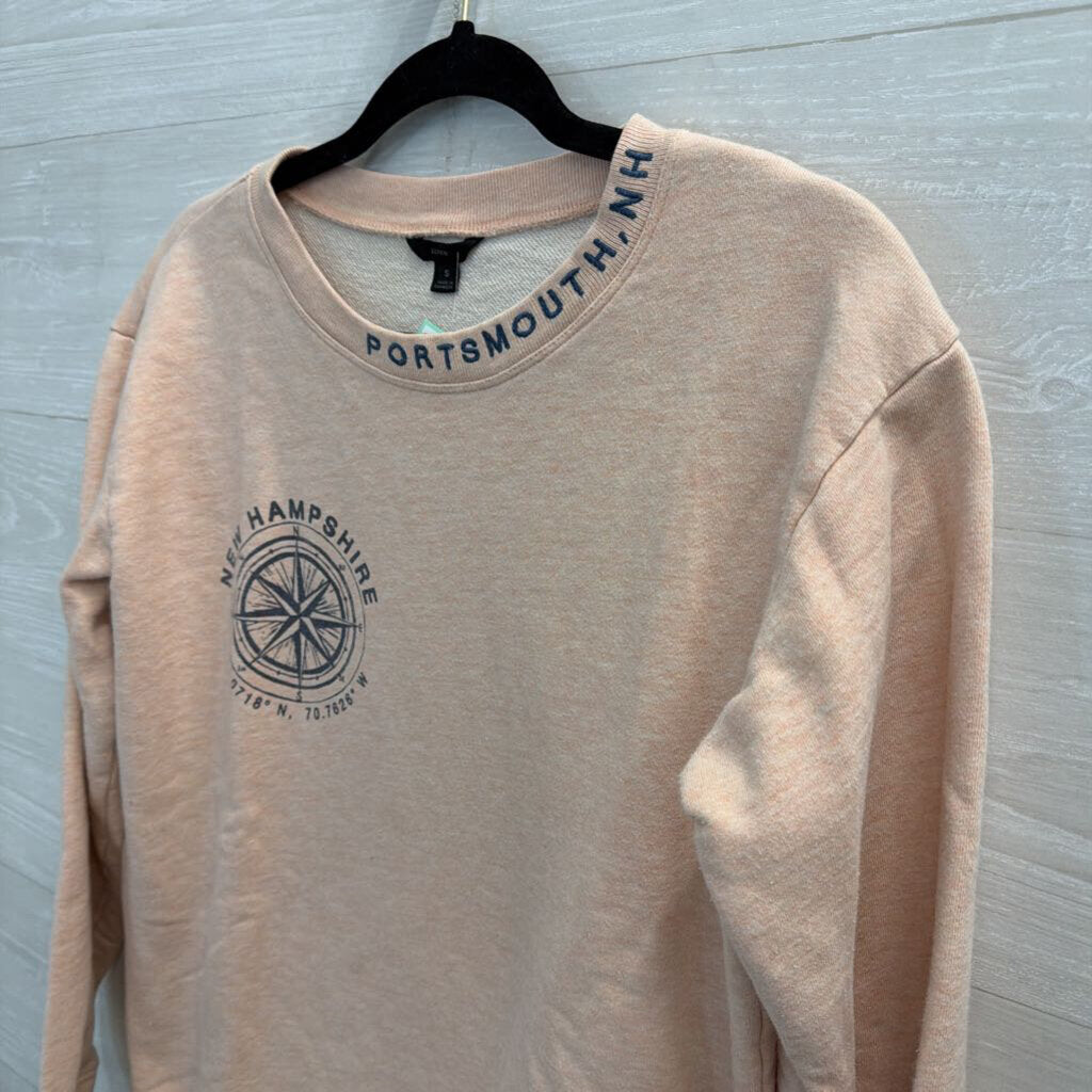 J Crew Pink "Portsmouth, New Hampshire" Crewneck Sweatshirt Small