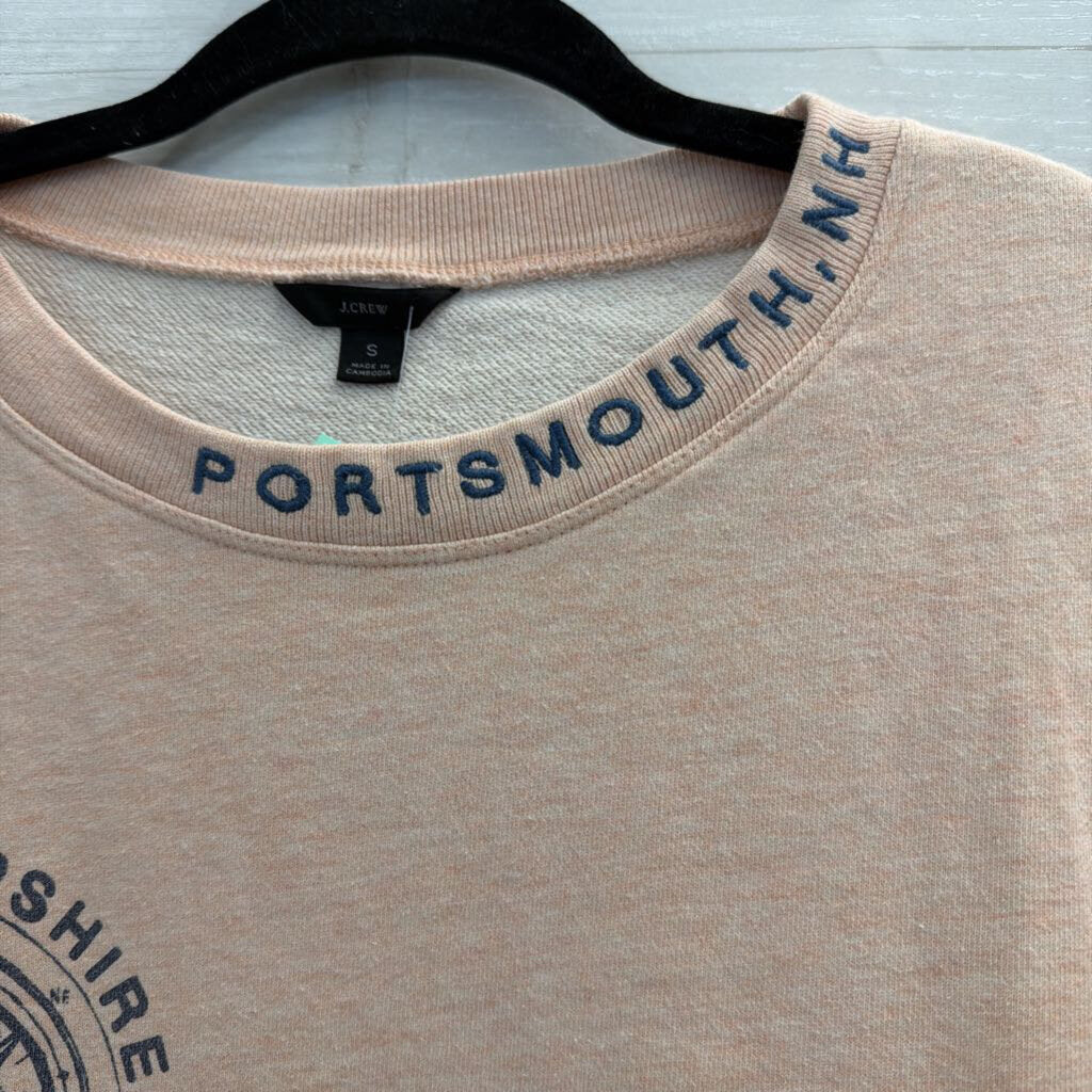 J Crew Pink "Portsmouth, New Hampshire" Crewneck Sweatshirt Small