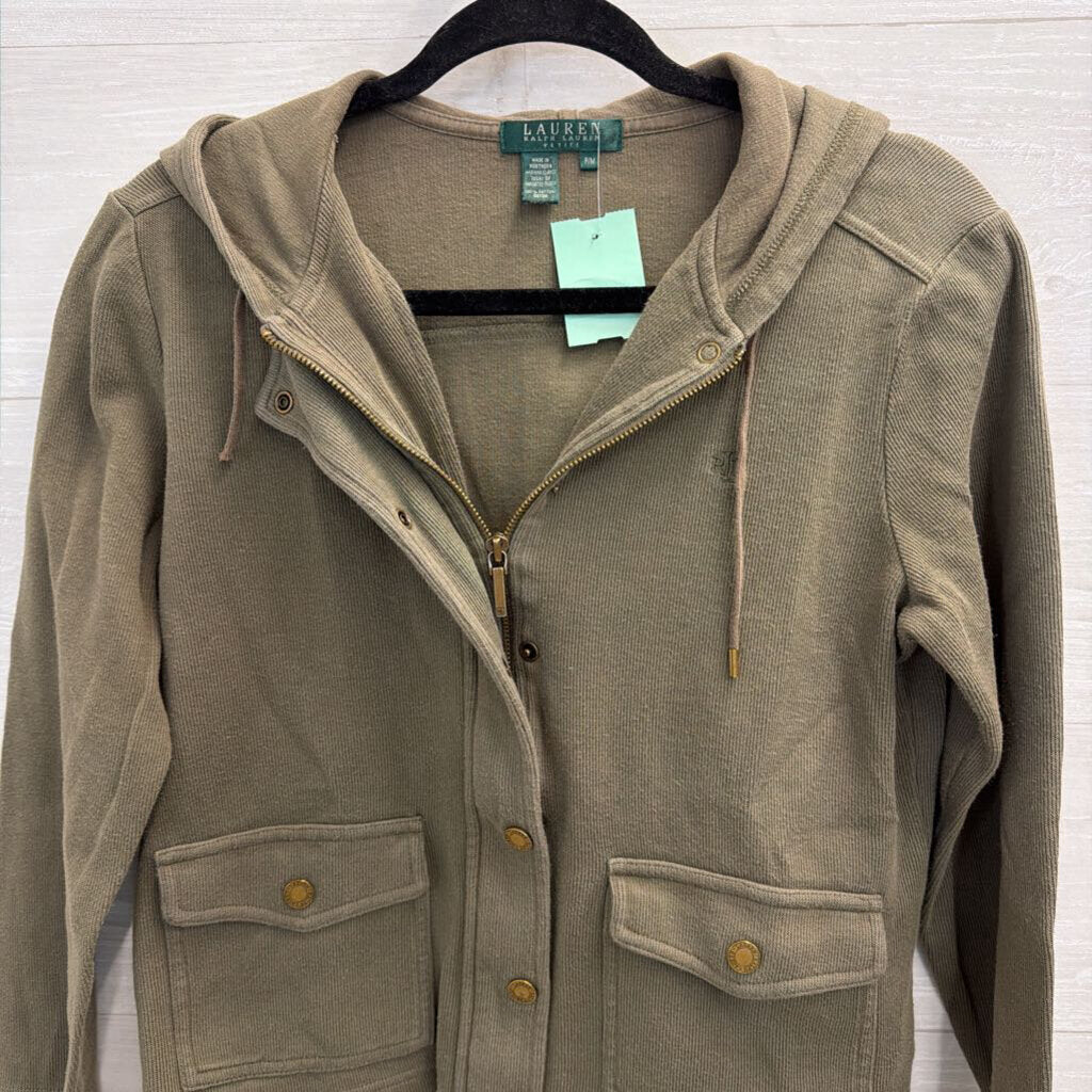 Lauren Ralph Lauren Olive Green Jacket Gold Buttons Medium Petite