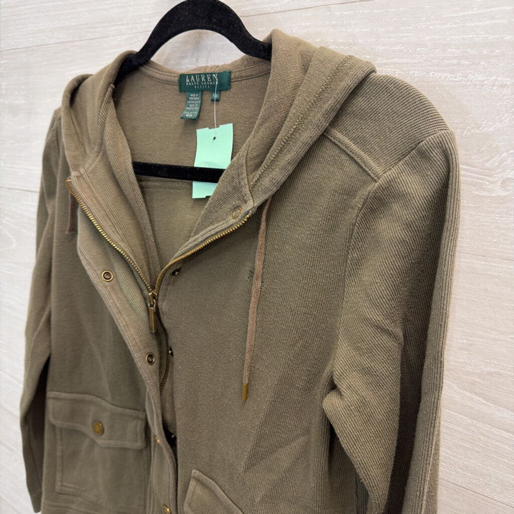 Lauren Ralph Lauren Olive Green Jacket Gold Buttons Medium Petite