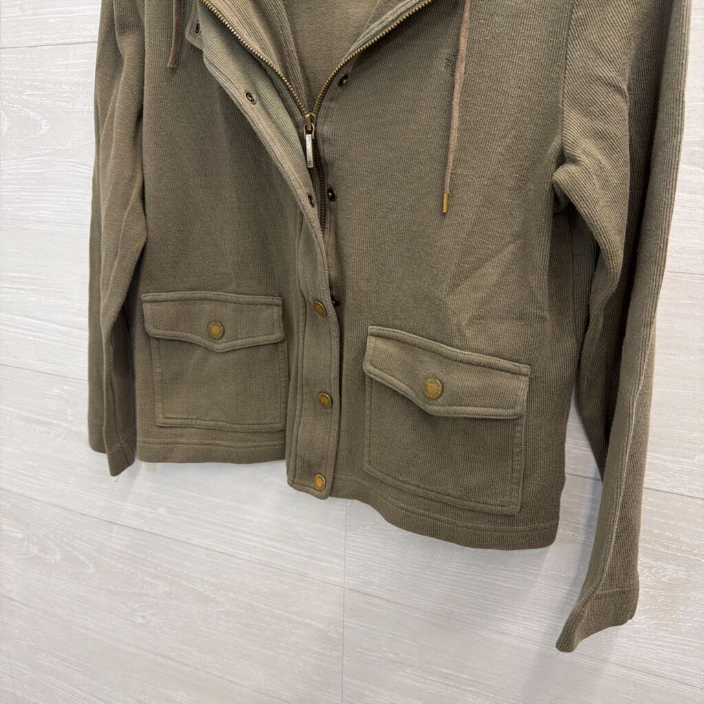Lauren Ralph Lauren Olive Green Jacket Gold Buttons Medium Petite