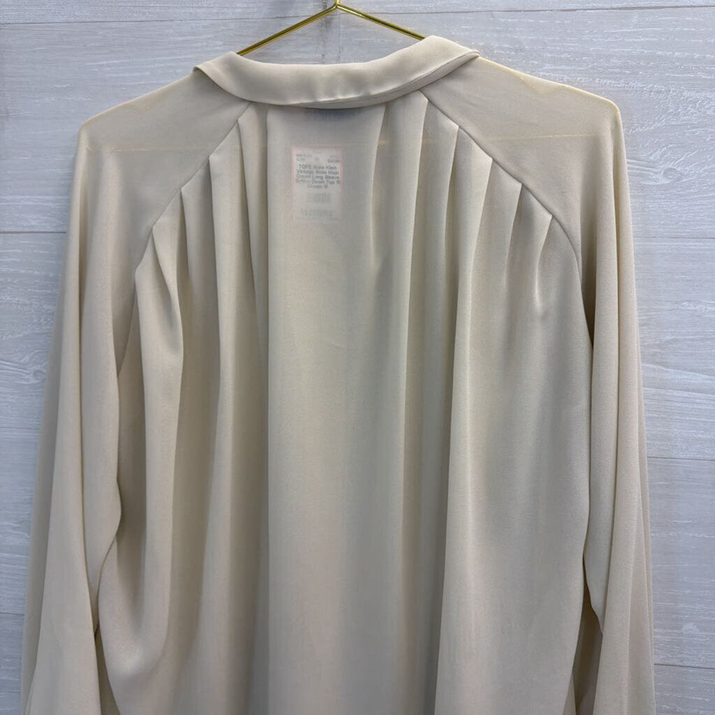 Vintage Anne Klein Cream Long Sleeve Button Down Top 10