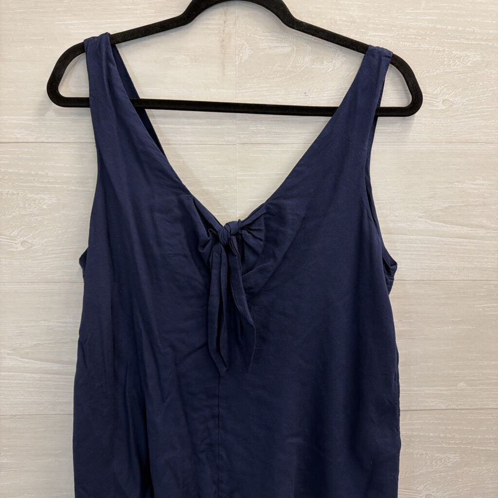 Maeve Navy Tie Front Tank Top Medium