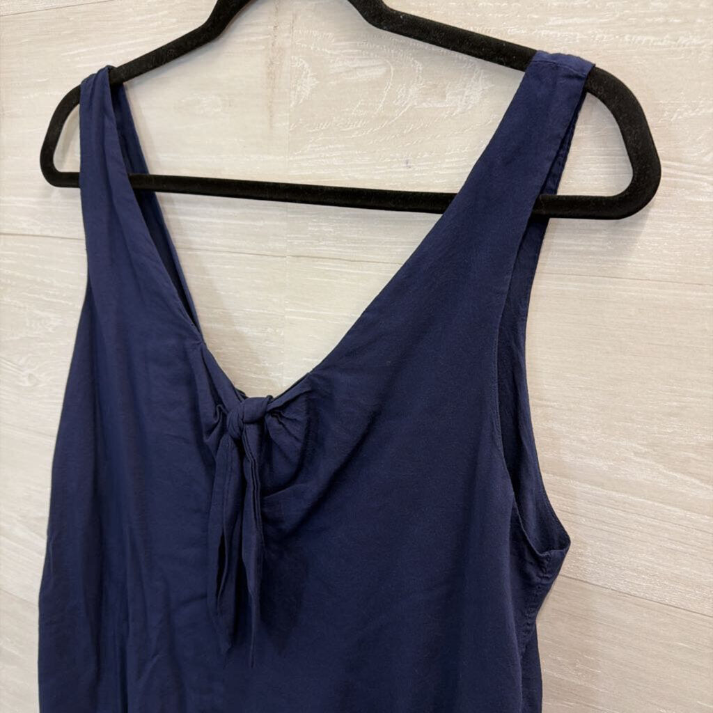 Maeve Navy Tie Front Tank Top Medium