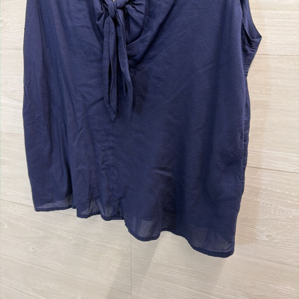 Maeve Navy Tie Front Tank Top Medium