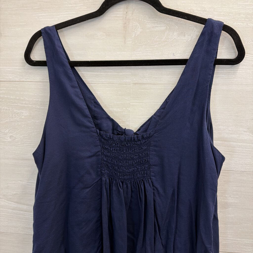 Maeve Navy Tie Front Tank Top Medium