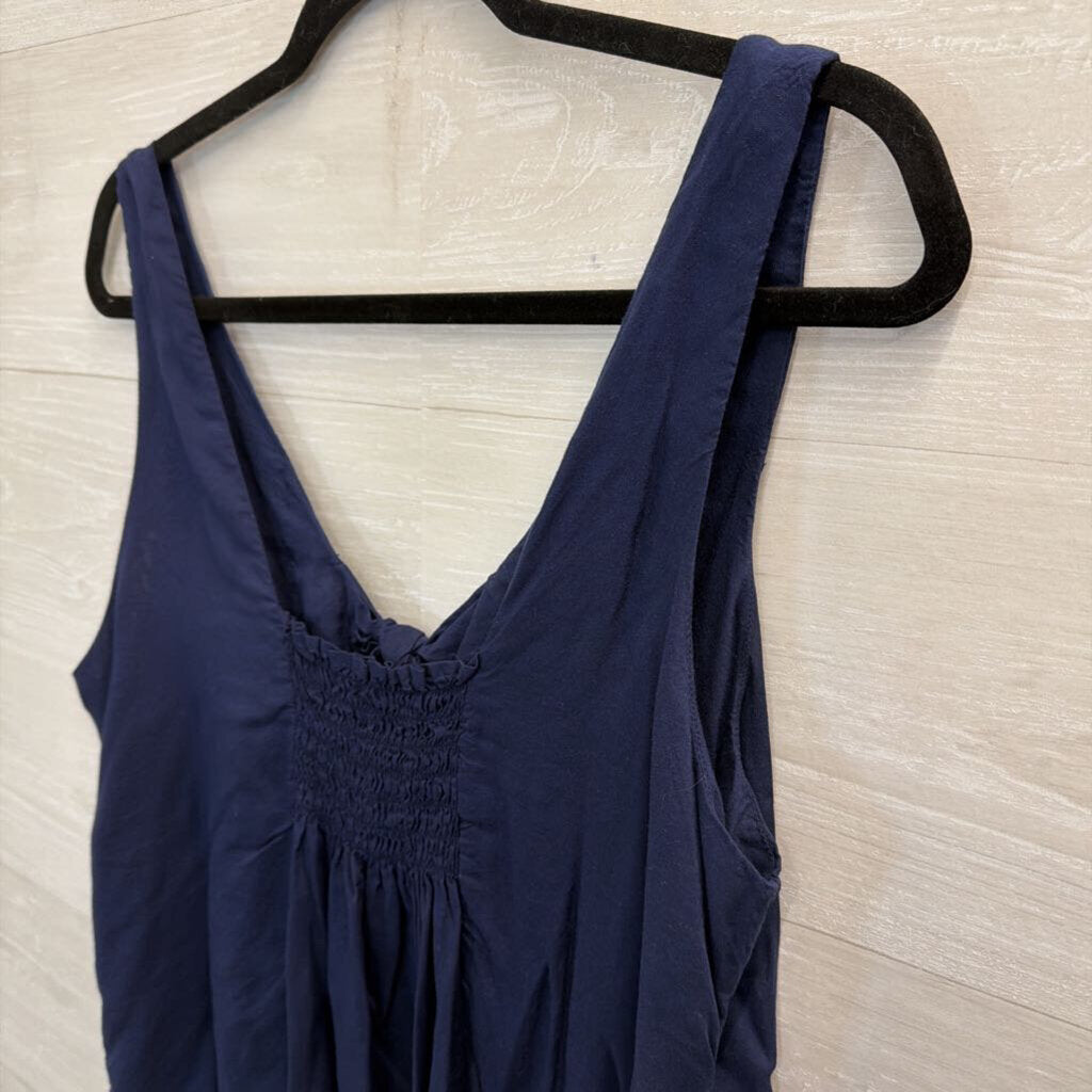 Maeve Navy Tie Front Tank Top Medium