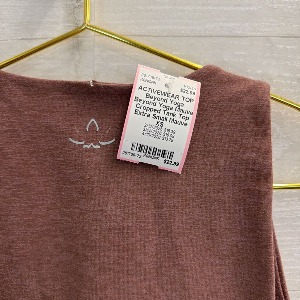 Beyond Yoga Mauve Cropped Tank Top Extra Small