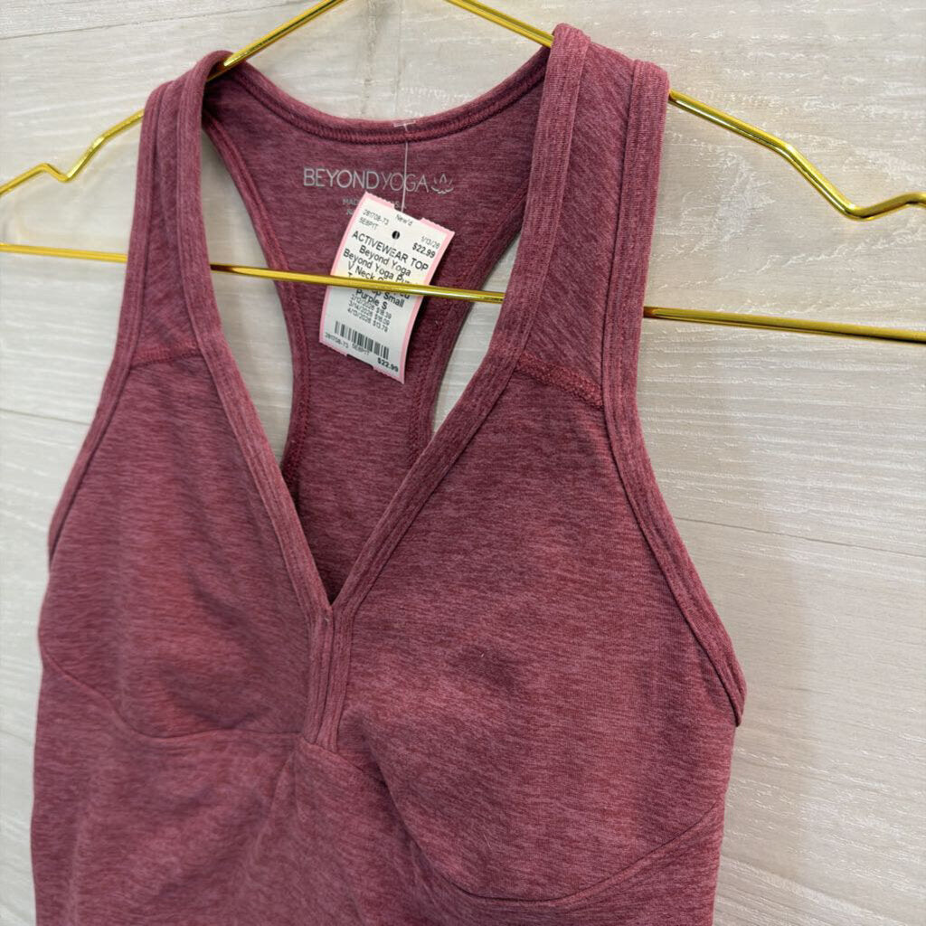 Beyond Yoga Purple V Neck Cropped Tank Top Small