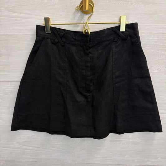 Reformation Black 100% Linen Mini Skirt 6