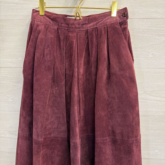 Vintage JH Collectibles Purple Suede Midi Skirt 10